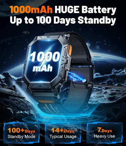 Miniatura 2 de LIGE Relojes inteligentes militares para hombre (respuesta/hacer llamadas), batería de 100 días, reloj inteligente AMOLED de 2.13 pulgadas
