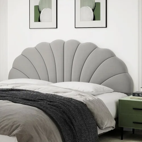 Miniatura 12 de Befurtori Cabecera Solo Tamaño Queen, Cabecera de Pétalo para Montar en la Pared Tamaño Queen/Matrimonial para Cama Ajustable Tapizada en Terciopelo