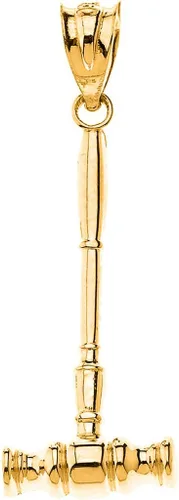 Colgante certificado de oro de 14 quilates con martillo de martillo de juez y jurado