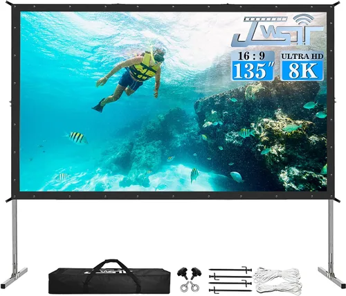 Miniatura 7 de Pantalla de Proyector para Interiores, JWSIT Pantalla de Cine para Exteriores de 100 pulgadas - PVC Mejorado de 3 Capas 16:9 Pantalla de Proyector