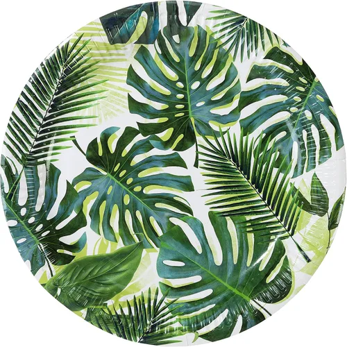 Miniatura 4 de Talking Tables 8 tazas de papel de hoja de palma tropical para fiesta, perfectas para barbacoas de verano, Luau hawaiano, cumpleaños de la selva