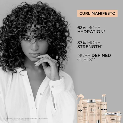 Miniatura 5 de Kerastase Curl Manifesto Beurre Haute Nutrition Mascarilla para el cabello Fortalece y previene la rotura Añade suavidad y brillo Para todos