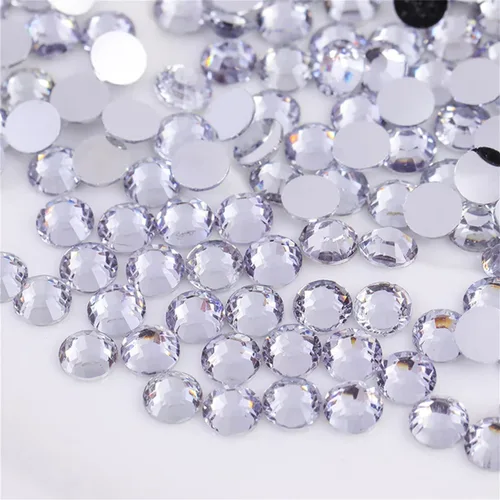 Miniatura 15 de 3000 unidades de diamantes de imitación termoadhesivos SS6 de 2mm con parte posterior plana, gemas de cristal de vidrio transparente redondas