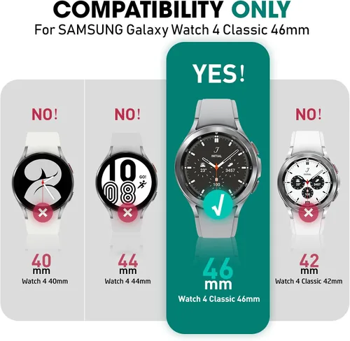 Miniatura 2 de SUPCASE Correa clásica para Samsung Galaxy Watch 4 con funda de 1.81 pulgadas (Unicorn Beetle Pro), [protección de grado militar] Funda resistente