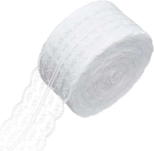 Miniatura 11 de 30 yardas de cinta de encaje blanca, para envolver regalos, decoración de vestidos, decoración de bodas, manualidades de costura (Estilo2)