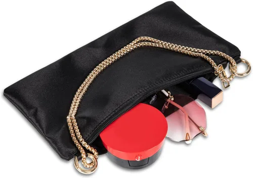 Miniatura 8 de Prpeko Bolso de noche de satén para mujer, bolso de mano para mujer, bolso de hombro de boda con 2 cadenas para fiesta de cóctel formal