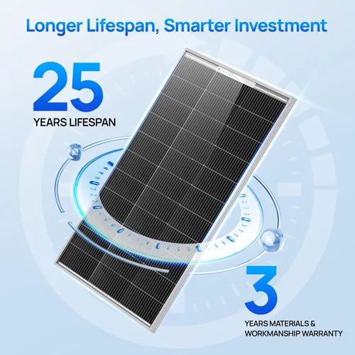 Miniatura 8 de ECO-WORTHY Panel solar tipo N de 100 W, panel solar de 12 V y 100 vatios con módulo fotovoltaico monocristalino de 25 % de eficiencia, paneles