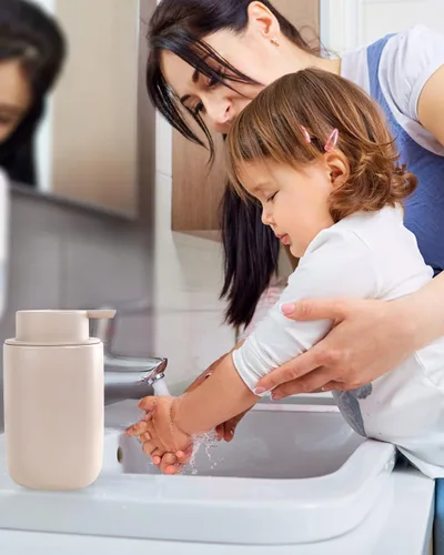 Miniatura 6 de BosilunLife Dispensador de jabón de espuma – Dispensador de espuma de cerámica para lavado de manos para baño, dispensador de jabón pequeño moderno