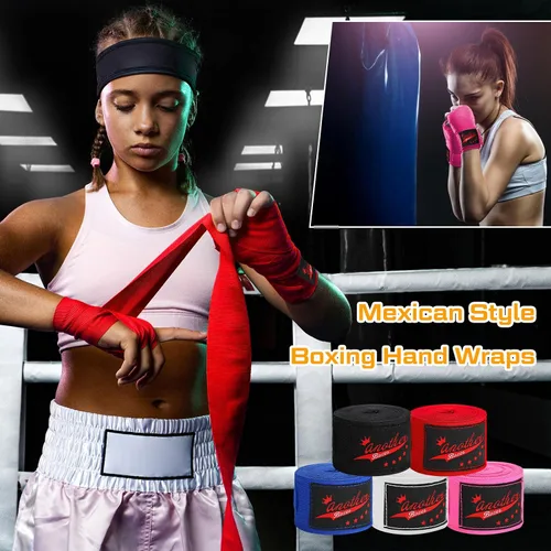 Miniatura 5 de Jenaai 10 pares elásticos de 180 pulgadas de boxeo de mano para artes marciales a granel, muñequeras para hombres y mujeres, kickboxing, artes