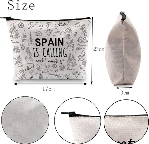 Miniatura 2 de POFULL España Regalo de viaje familiar España está llamando y debo ir bolsa de cosméticos Regalo de luna de miel española, España llama bolsa