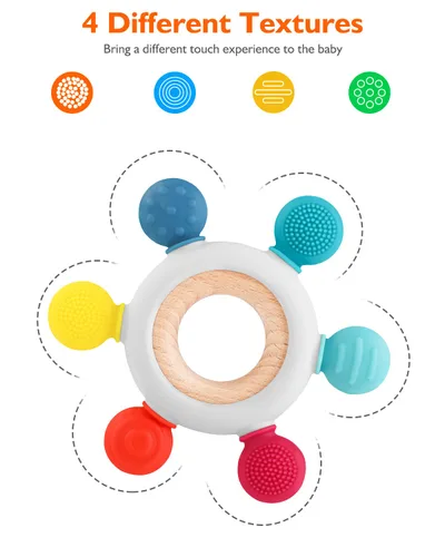 Miniatura 5 de akolik Juguetes de Dentición para Bebés, Juguete de Alivio de Dentición, Juguetes para Morder para Bebés Libres de BPA, Juguetes para Bebés Recién