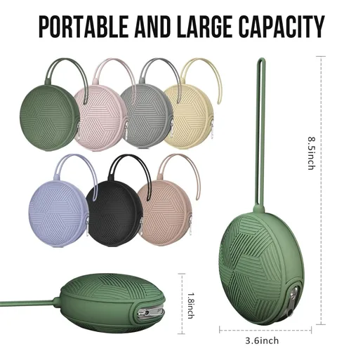 Miniatura 2 de Juego de 4 fundas para chupetes, 2 fundas portátiles de silicona para bolsas de pañales, carrito de bebé con 2 cajas transparentes