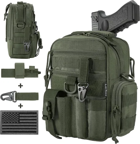 Bolsa de mensajero táctica con correa para el hombro para pistola, funda para munición, funda oculta para transporte de pistola, funda acolchada