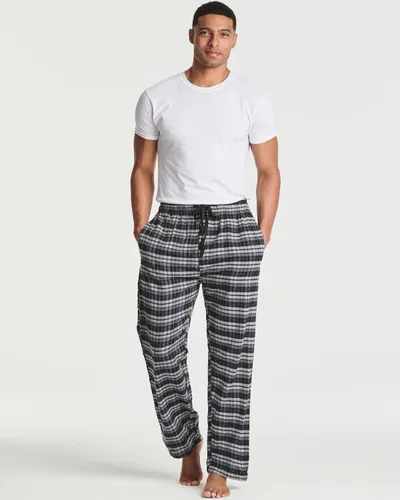Miniatura 5 de Paquete de 3 Pantalones de pijama para hombre Pantalones de franela de algodón de punto Bragueta de botón (disponible en tallas grandes y altas)