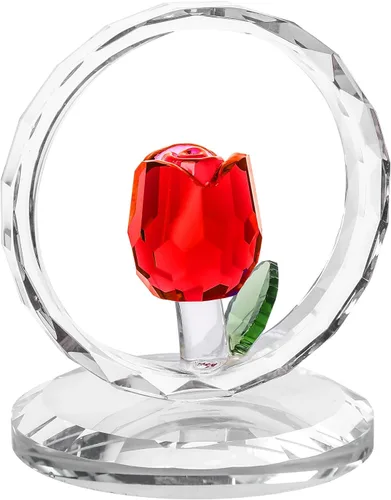 Miniatura 11 de LONGWIN Figura de cesta de flores de loto de cristal, decoración de arte coleccionable, decoración artística de Feng Shui, adornos decorativos