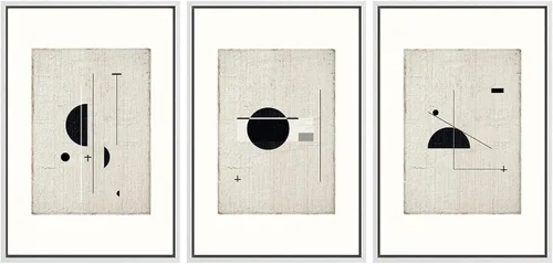 Miniatura 533 de SIGNWIN Lienzo enmarcado para pared, arte con pinceladas de flujo neutro en tonos beige abstractos, ilustraciones, arte moderno, decorativo