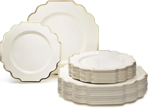 Miniatura 10 de OCCASIONS juego para 25 comensales (200 piezas), 80 comensales (640 piezas), 120 comensales (960 piezas), blanco imperial, 10.5 pulgadas, 7.5 A.