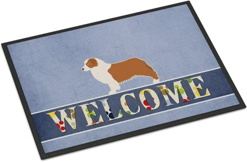 Caroline's Treasures BB5537MAT - Felpudo de bienvenida de perro pastor australiano de 18 x 27 pulgadas, tapete para puerta delantera, para