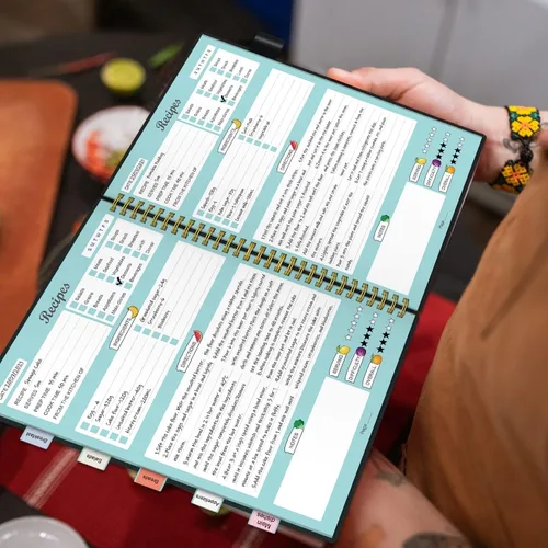 Miniatura 6 de Libro de Recetas para Escribir tus Propias Recetas, Cuaderno de Recetas en Blanco con Pestañas para Amantes de la Cocina Familiar, Organizador
