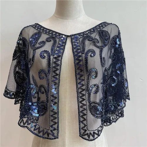 Miniatura 2 de Specell 1920s Shawls and Wraps for Evening Dresses,Wedding Shawl,Handmade Sequin Beaded Evening Shawl Bridal Wrap 22