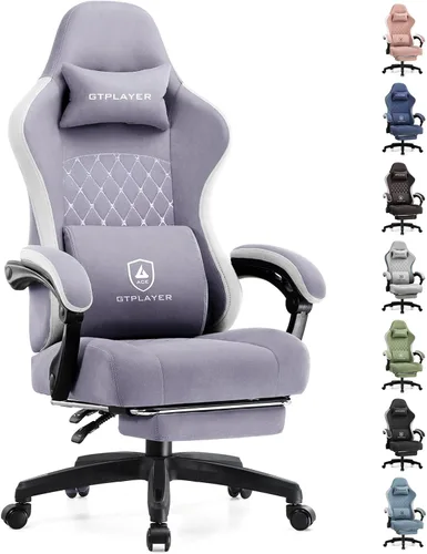 Miniatura 16 de GTPLAYER Silla Gaming, Silla de Oficina para Computadora con Cojín de Resorte de Bolsillo, Reposabrazos de Conexión y Reposapiés, Silla Ergonómica