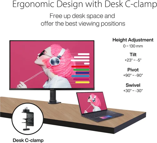 Miniatura 3 de ASUS ProArt Monitor de 32 pulgadas 1440P (PA328CGV) - IPS, 165Hz, 95% DCI-P3, 100% sRGB/Rec.709, ΔE < 2, Calman verificado, entrega de energía