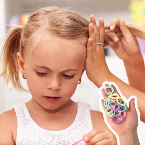 Miniatura 2 de 200 ligas para el pelo de bebé, de algodón suave, bandas de pelo de 1 pulgada, multicolor, sin costuras, para niñas y niños