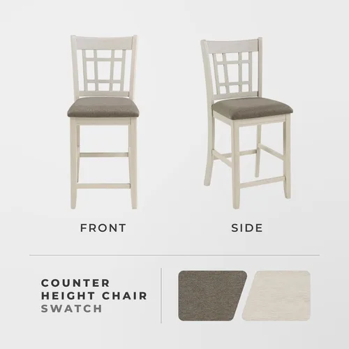 Miniatura 4 de Lexicon Dante Silla de Altura de Mostrador (Juego de 2), Silla de Isla de Cocina con Marco de Madera con Asiento de Tela Tapizada y Diseño