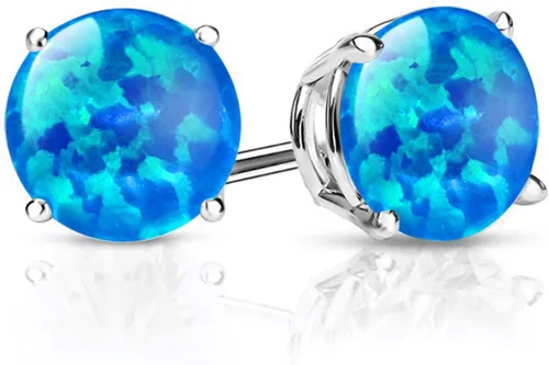 Miniatura 97 de Gem Stone King Aretes de plata de ley 925 con piedra natal redonda de 0.276 in para mujer