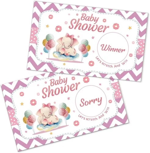 Miniatura 12 de Juego divertido de 50 piezas de Welcome To The Pack, tarjeta de rascar de lobo de nieve para baby shower, suministros de fiesta de cumpleaños