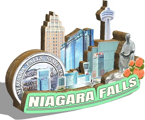 Miniatura 2 de Imán de nevera de las cataratas del Niágara de los E.E.U.U. Monumentos de madera 3D Monumentos coleccionables de viaje Decoración hecha a mano 2