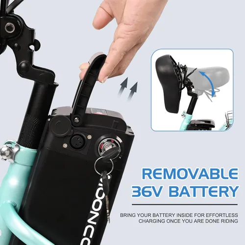 Miniatura 4 de MOONCOOL Triciclo Eléctrico para Adultos 350W/500W 36V/48V Batería Extraíble 20/24/26 Pulgadas 7 Velocidades 3 Ruedas Bicicletas Eléctricas