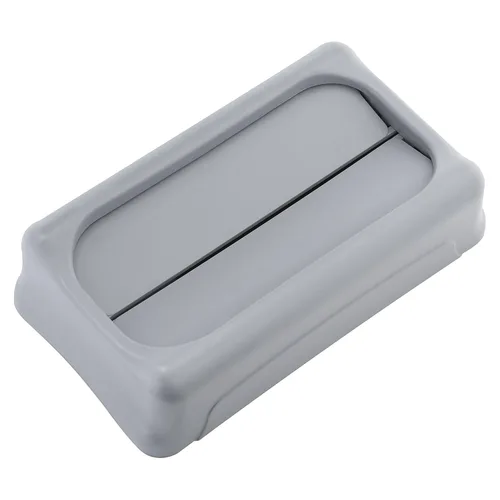 Miniatura 4 de Rubbermaid Commercial Products Slim Jim - Bote de basura con bisagras y tapas para reciclaje Plateado