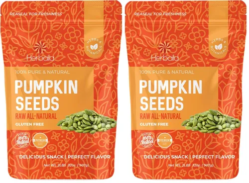 Miniatura 8 de Herbaila Semillas de calabaza crudas sin sal, 2 libras. Semillas de calabaza crudas de Pepitas sin sal, semillas de calabaza sin sal, semillas