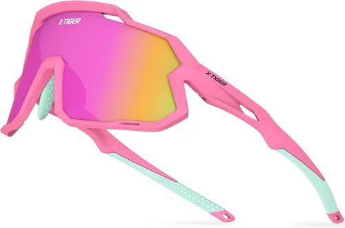 Miniatura 13 de X-TIGER Gafas de sol polarizadas para niños y niñas, lentes de sol de béisbol polarizadas para niños de 8 a 14 años, UV400, gafas de ciclismo y Negro
