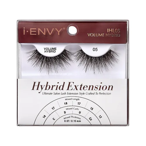 Miniatura 11 de i-ENVY - Pestañas postizas de extensión, pestañas híbridas transparentes invisibles, con aspecto natural, volumen mixto, rizos, pestañas postizas
