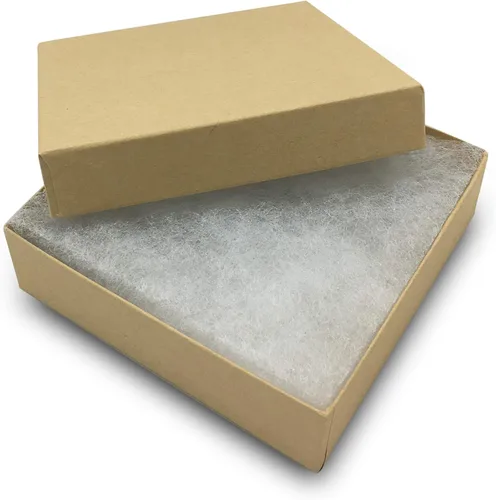 Miniatura 21 de TheDisplayGuys - Paquete de 100 cajas de cartón rellenas de algodón #21 para joyas, caja de regalo, color marrón kraft (2.6 x 1.6 x 1.0 pulgadas)