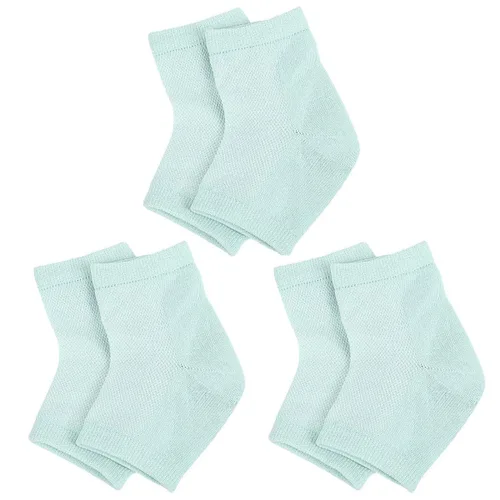 Miniatura 13 de Snadulor - 3 pares de calcetines hidratantes para talón de gel para tacones secos y agrietados, calcetines de gel de spa, calcetines de punta Blanco