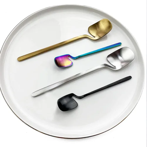 Miniatura 4 de JASHII Cuchara de mermelada de miel, mini cuchara de café de acero inoxidable, cucharadita, 6 piezas (plata mate)