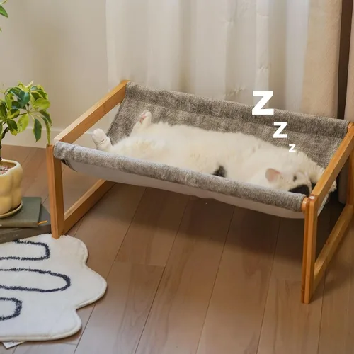Kiplant Cama elevada para gatos, hamaca grande para exteriores, muebles de mascotas de 25 x 16.5 pulgadas para gatitos, cachorros, conejos, Gris