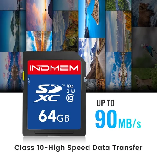 Miniatura 2 de Tarjeta SD de 64 GB, alta velocidad de hasta 90 M/S, C10/U3/V30, tarjetas de memoria SDXC UHS-I, video Full HD y 4K compatible con cámara digital