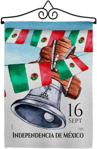 Miniatura 5 de Bandera de jardín del Día de la Independencia de México, nación regional, internacional, país, área particular, pequeña, decorativa, regalo, patio