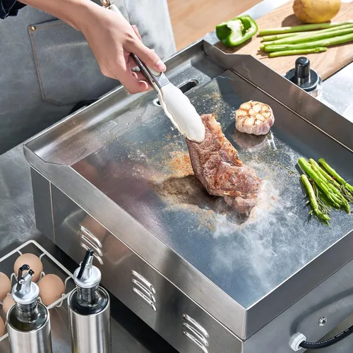 Miniatura 2 de EGGKITPO Plancha Eléctrica de 14 Pulgadas, Parrilla Antiadherente de Superficie Plana, Planchas Eléctricas Comerciales de Mostrador de Acero