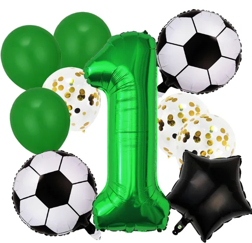 Miniatura 10 de Globos de béisbol de papel de aluminio para decoración de cumpleaños, globos con el número 7, globos de confeti de estrella roja y azul para Béisbol