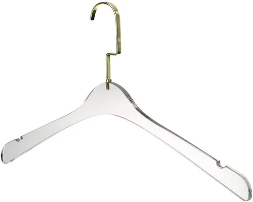 Miniatura 10 de YBM HOME Perchas acrílicas transparentes de calidad hechas de acrílico transparente para un aspecto y tacto lujosos para el armario, perchas
