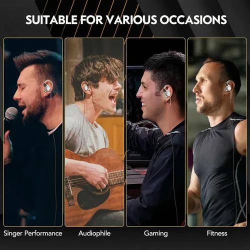 Miniatura 7 de KZ ZS10 Pro Monitores Intrauditivos con Cable, 1DD 4BA Metal iem, Auriculares para Juegos de Alta Fidelidad con Cable de 2 Pines Sin Enredos