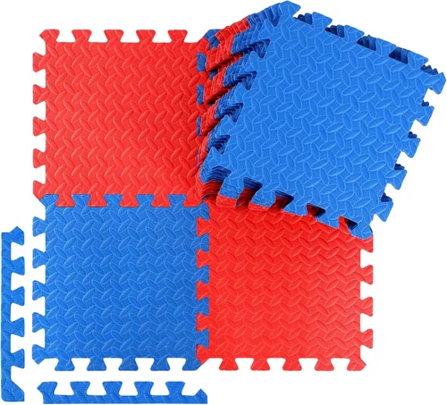 Miniatura 13 de Ecally 100 piezas 12 x 12 alfombrillas de espuma para gimnasio, cubiertas de piso para gimnasio en casa, 96 pies cuadrados, alfombras cuadradas
