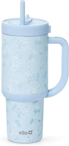 Miniatura 33 de Ello Oasis Botella de Agua de Acero Inoxidable de 30oz - Flower Quilt Colcha de flores