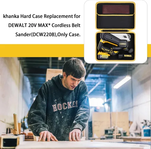 Miniatura 6 de khanka Reemplazo de carcasa rígida para lijadora de banda inalámbrica DEWALT 20V MAX* (DCW220B), solo funda.