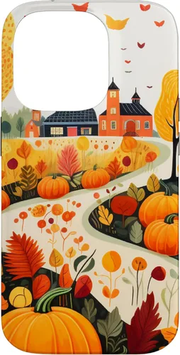 Miniatura 16 de iPhone 12 mini hojas otoño calabaza patrón otoño color hojas caso
